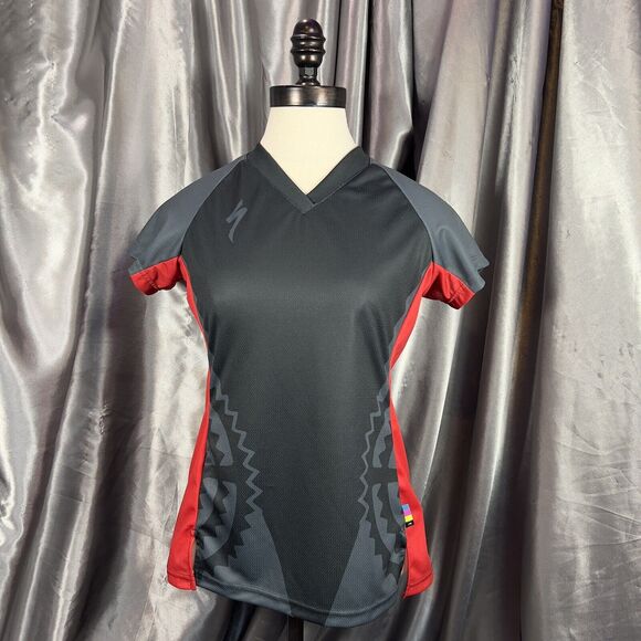 Specialized Women's MTB SS Cycling Jersey Small Black Red Absolute Bikes Andorra - Picture 1 of 14